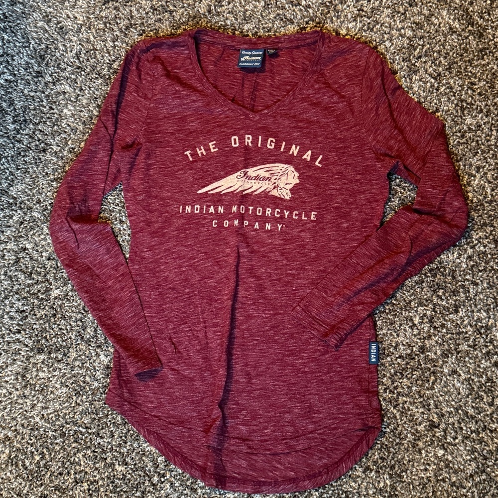 Indian Motorcycle Women's Maroon Short Sleeve Tee